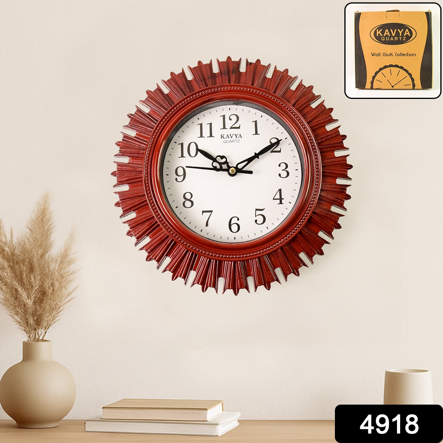 4918 Wooden Look Designer Wall Clock Plastic Decorative Latest Wall Clock Battery Operated Round Easy To Read For Roomhomekitchenbedroomofficeschool 4918 Wooden Look Designer Wall Clock Plastic Decorative Latest Wall Clock Battery Operated Round Easy To Read For Roomhomekitchenbedroomofficeschool